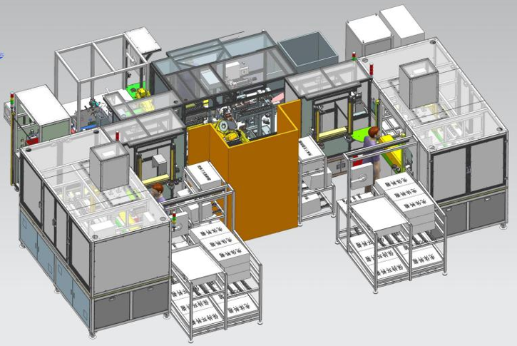 Airbag assembly line 3D view