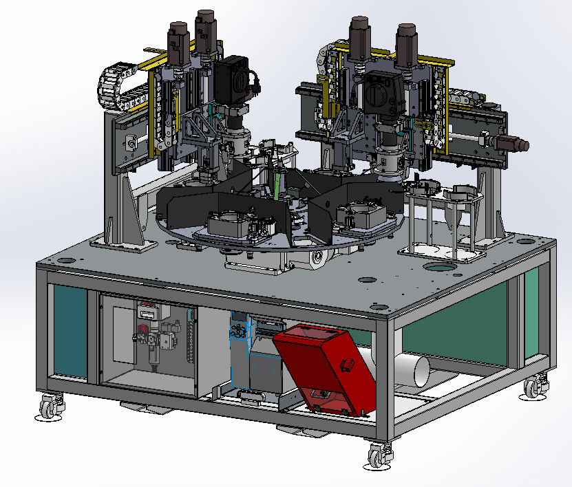 Multi-station rotary hot air welding machine 3D view